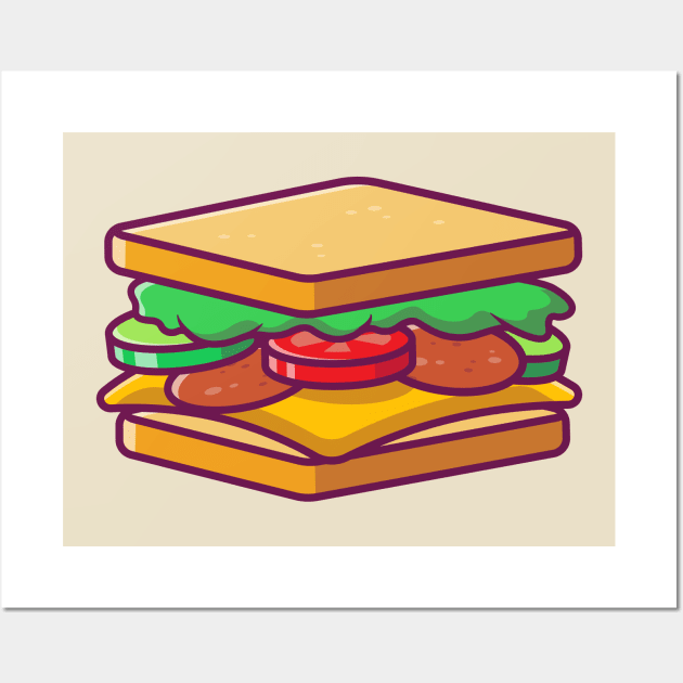 Sandwich Cartoon Wall Art by Catalyst Labs